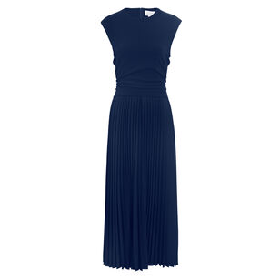 Carly Cap Sleeve Pleated Midi Dress