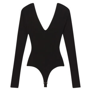 Darla Long Sleeve Double V Bodysuit