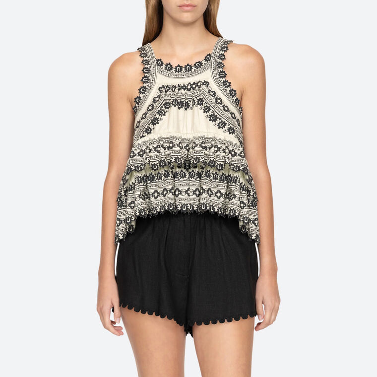 Amina Embroidery Tank Top image number null