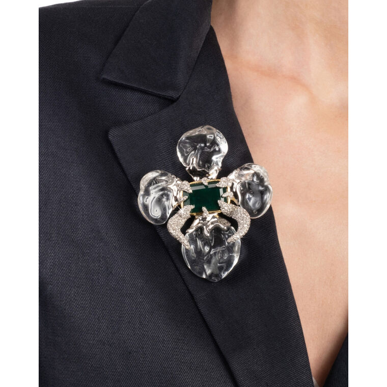 Silverlake Lucite Flower Pin image number null