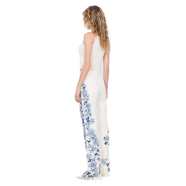 Weezy Wide-Leg Embroidery Jean image number null