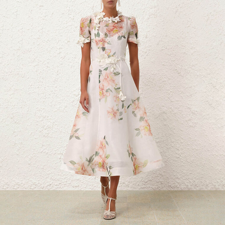 chinese dress ladies Zimmermann Luna applique midi dress  Luisa World