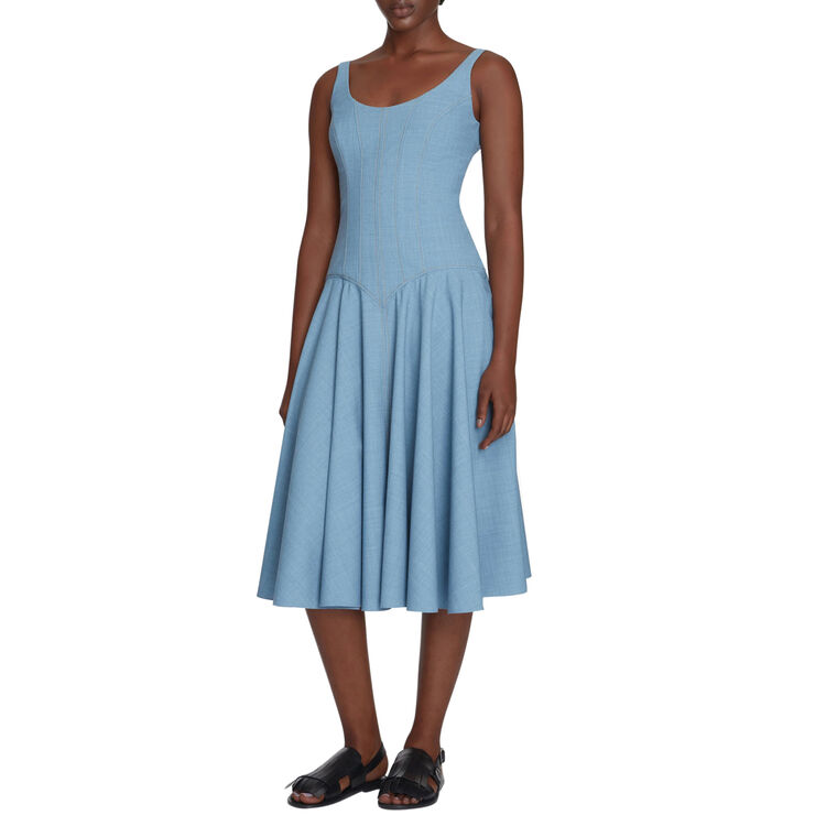 Harmoni Sleeveless Summer Wool Midi Dress image number null