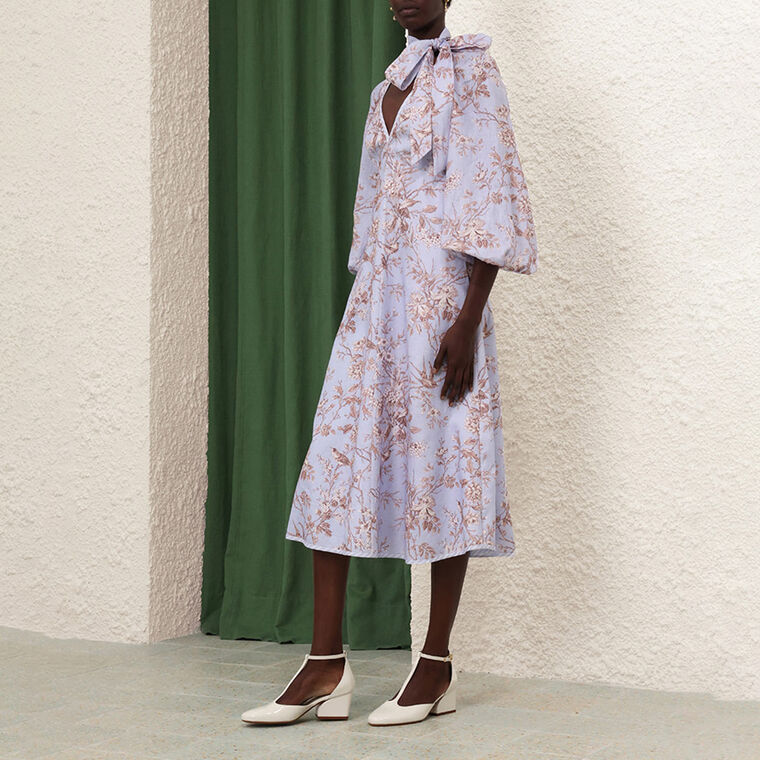 Tie Neck Midi Dress image number null