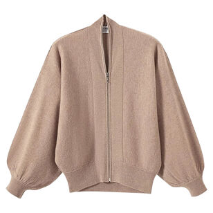 Gayle Dolman Sleeve Front Zip Cardigan
