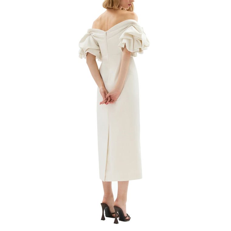 Tess Off-The-Shoulder Puff Sleeve Midi Dress image number null