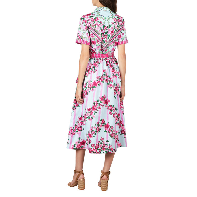 Vivienne Short Sleeve Tie-Waist Midi Dress image number null