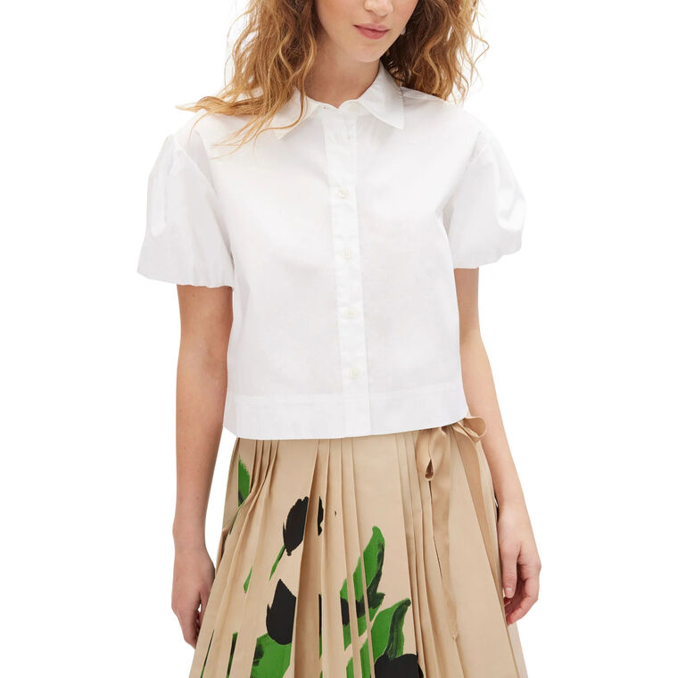 Elza Short Sleeve Poplin Button-Up Shirt image number null