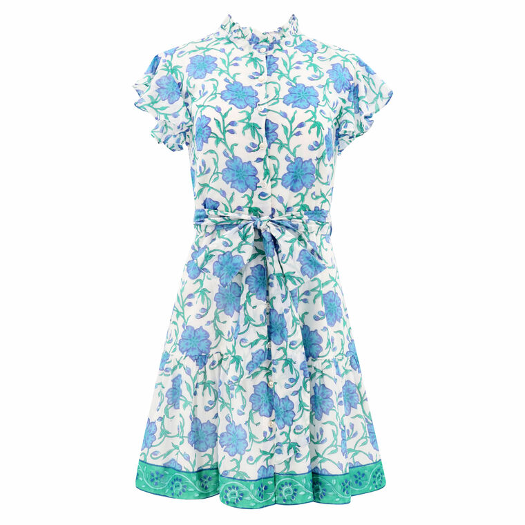 Ruffle Collar Button Mini Dress image number null