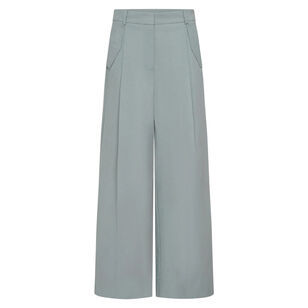 Utility Pleat Wide-Leg Pant
