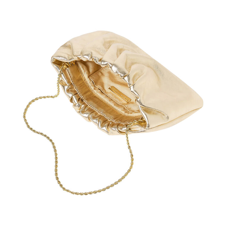 Serena Gathered Leather Clutch image number null