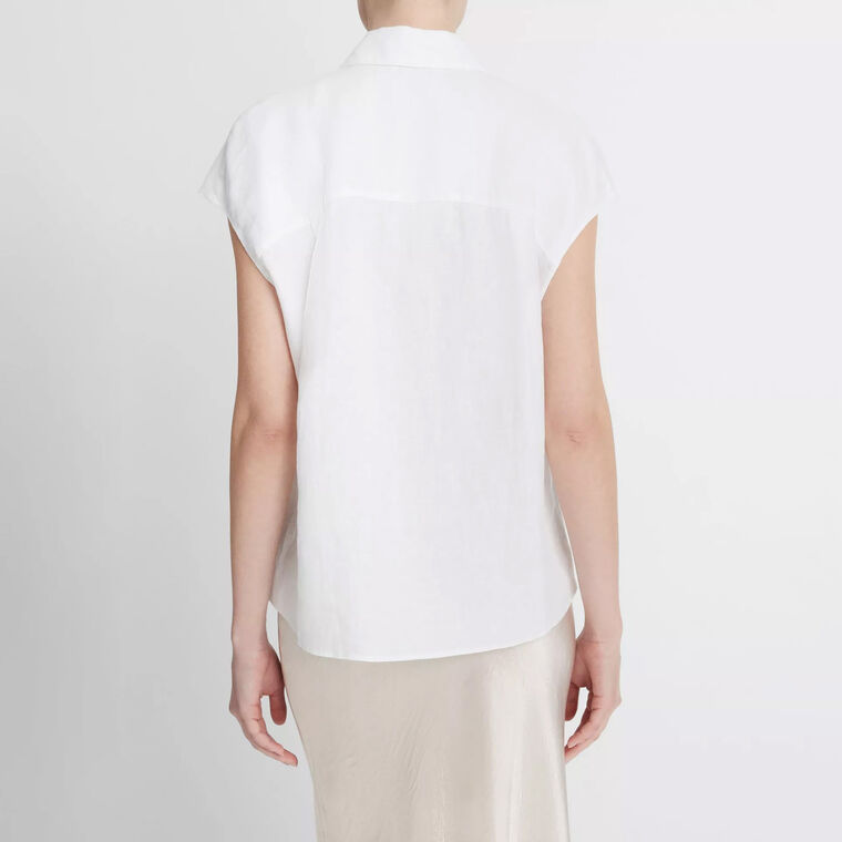 Cap Sleeve Button Down Blouse image number null