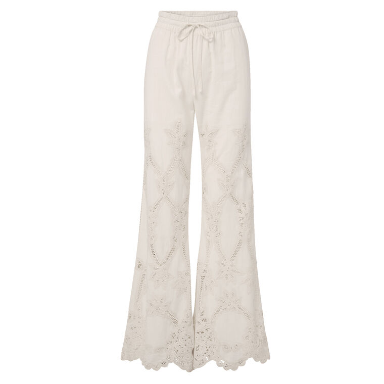 Daisy Eyelet Wide-Leg Pant image number null