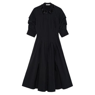 Jazz Embellished Pintuck Midi Dress