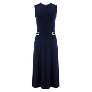 Fleur Sleeveless Buckle Detail Midi Dress