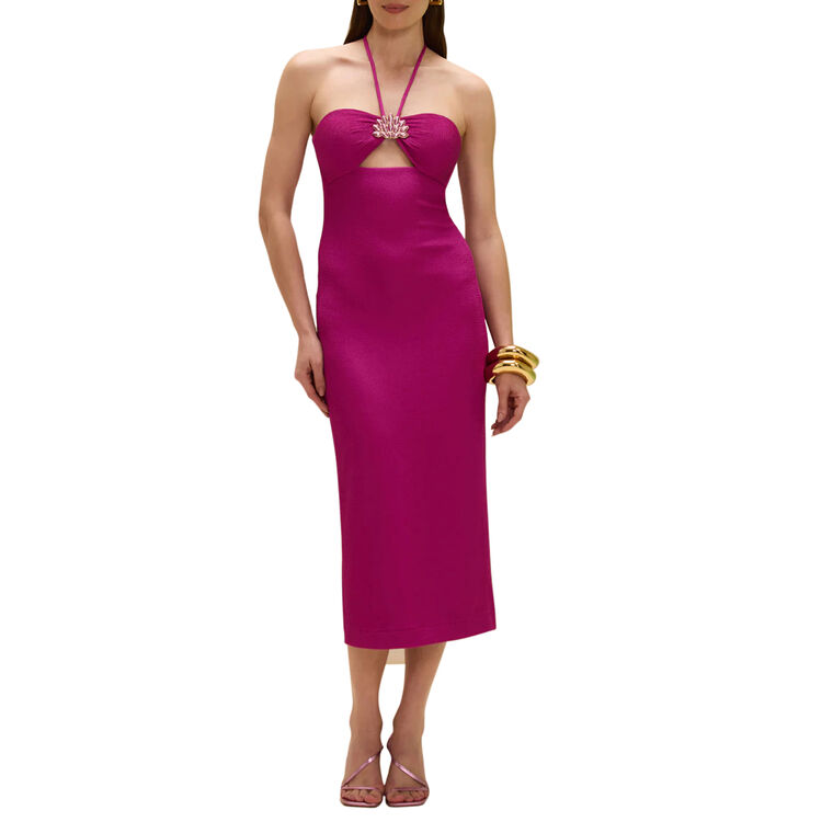 Hilda Knit Front Cutout Midi Dress image number null