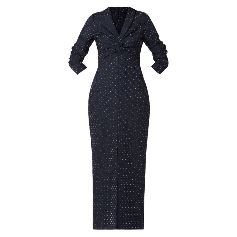 Asher Long Sleeve V-Neck Midi Dress image number null