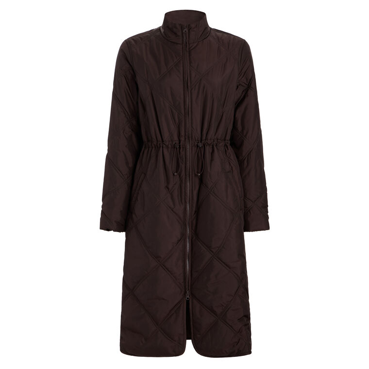 Aiden Quilted Knee-Length Coat image number null