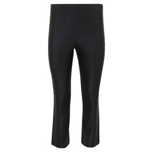 Stretch-Leather Cropped Legging