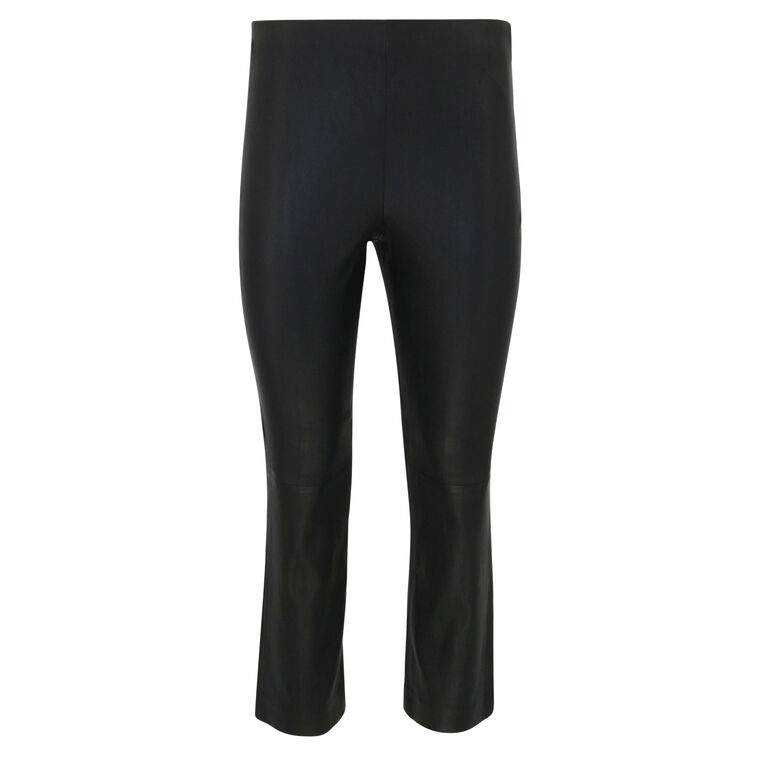 Stretch-Leather Cropped Legging image number null