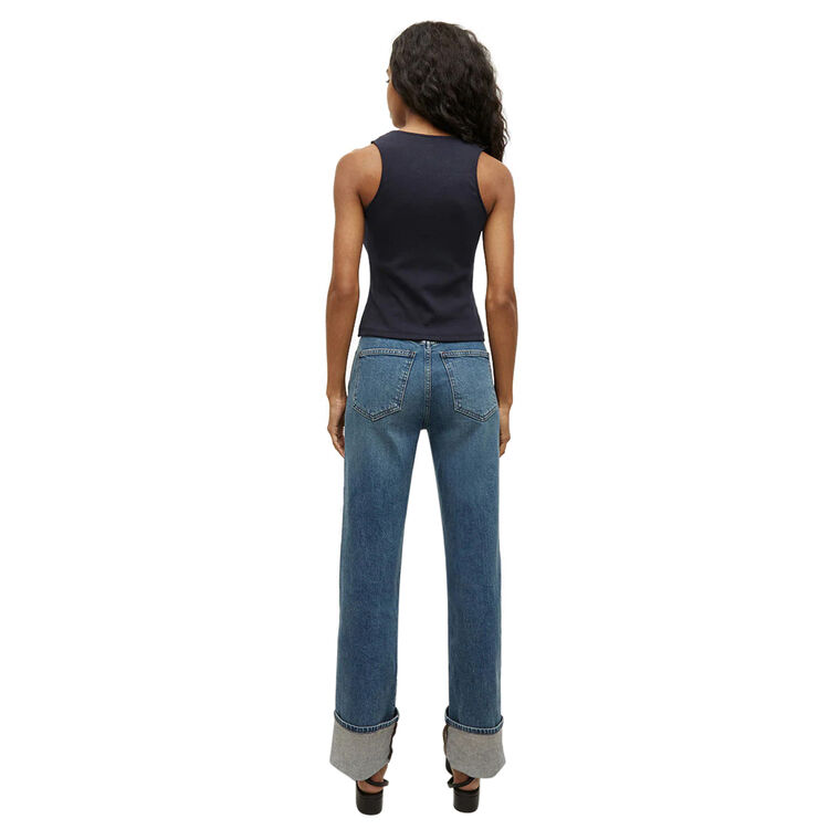 Dylan Cuffed High Rise Straight Leg Jean image number null