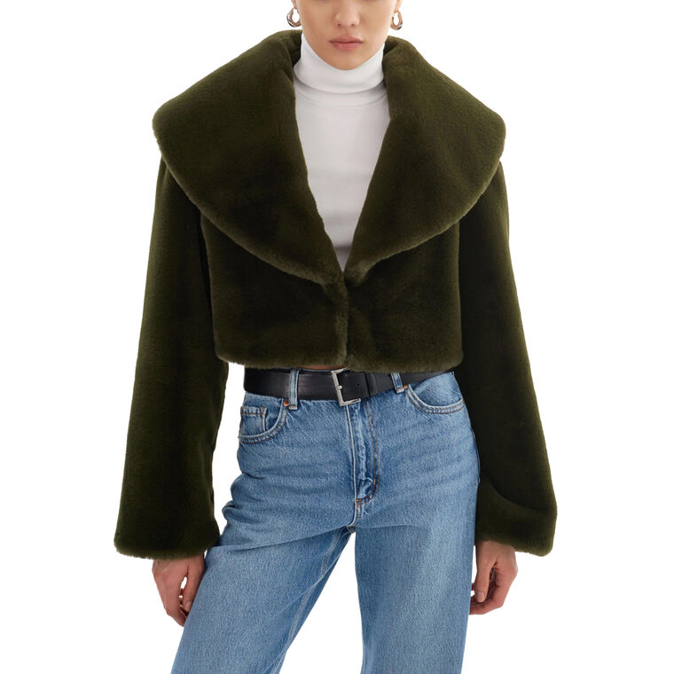 Danika Faux Fur Crop Jacket image number null