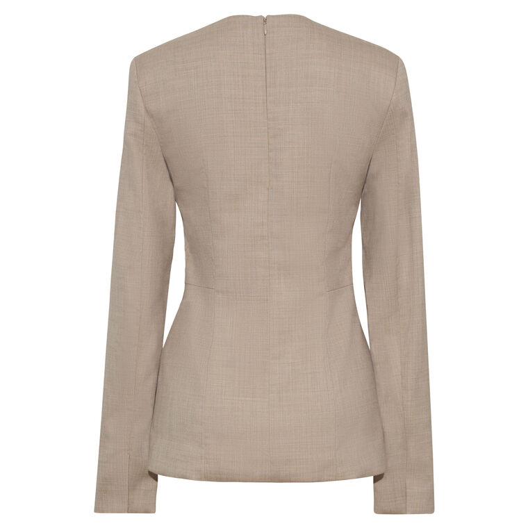 Noa Long Sleeve Tailored Top In Tropical Wool image number null