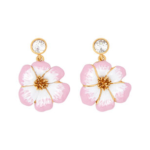 Crystal Enamel Flower Drop Earring