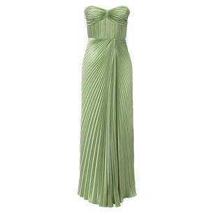 Joyceann Strapless Sweetheart Neckline Pleated Gown