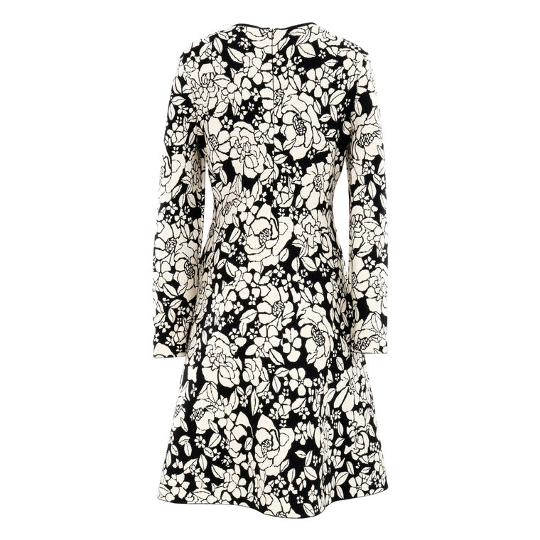 Long Sleeve Floral Jacquard Mini Dress image number null