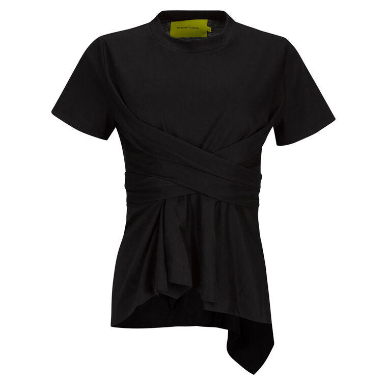 Cross Waist Drape T-Shirt image number null