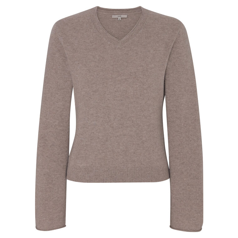V-Neck Cashmere Knit Sweater image number null
