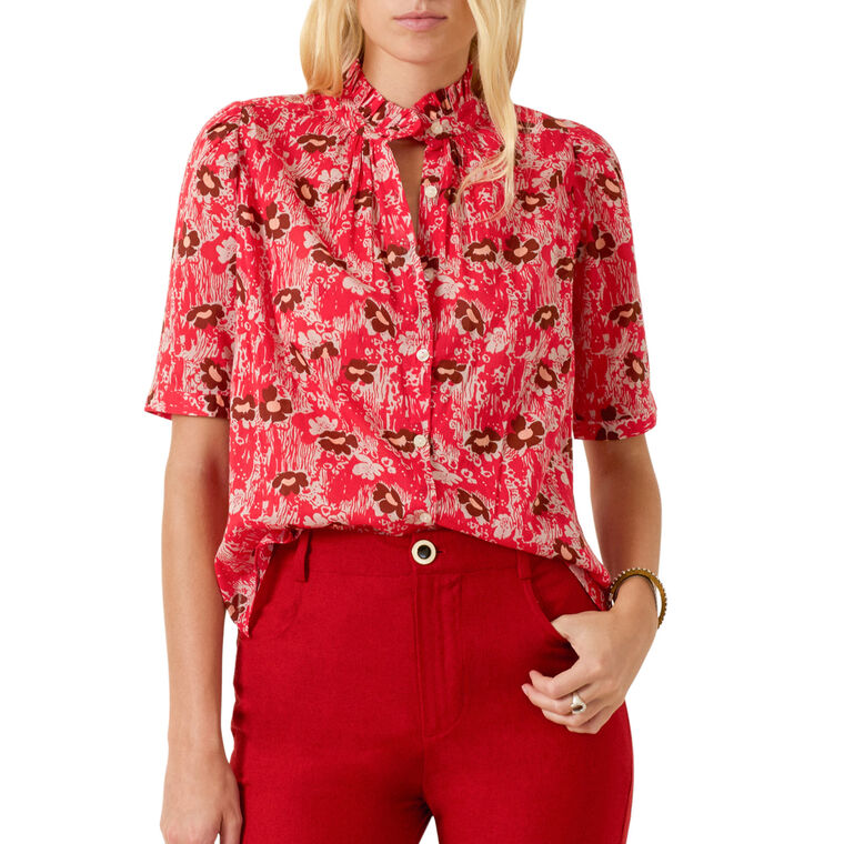 Winnie Short Sleeve Rougewood Shirt image number null