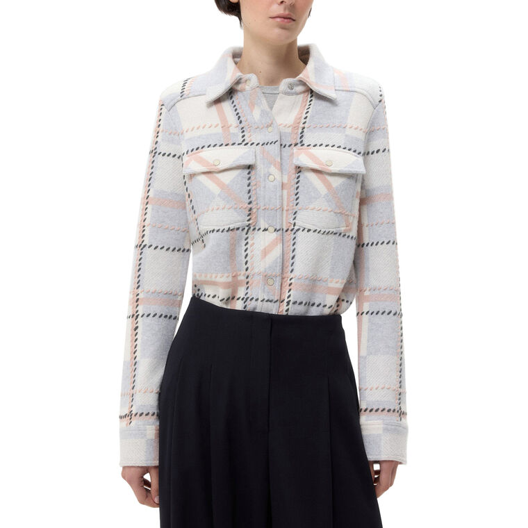 Ranchers Plaid Long Sleeve Collared Cashmere Cardigan image number null