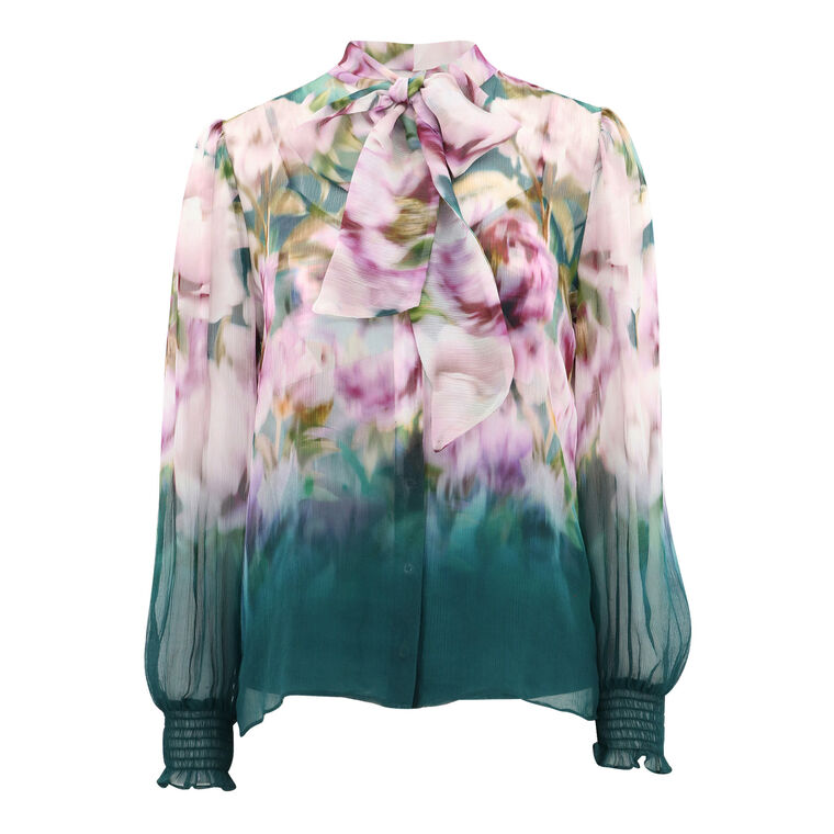 Georgie Long Sleeve Silk Blouse image number null