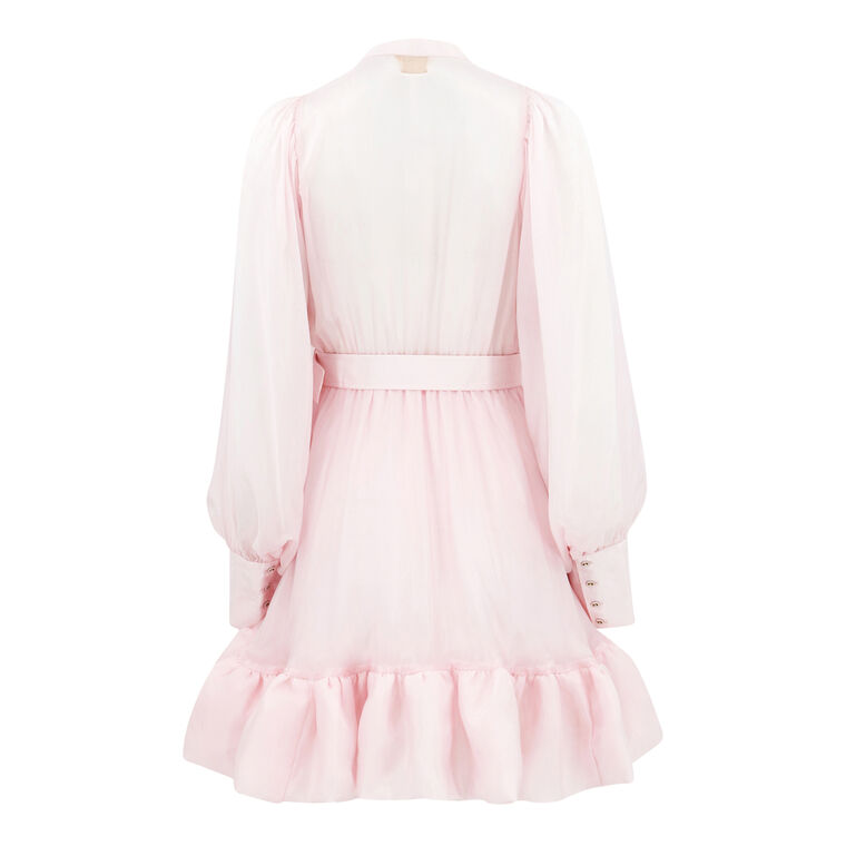 Cupro Long Sleeve Button-Down Mini Dress image number null