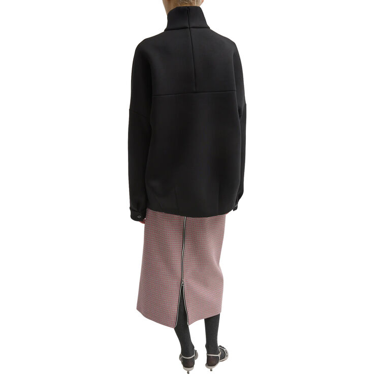 Structured Viscose Knit High Neck Dolman Sleeve Top image number null