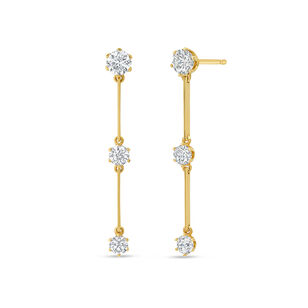 Floating Diamond Triple Drop Earrings