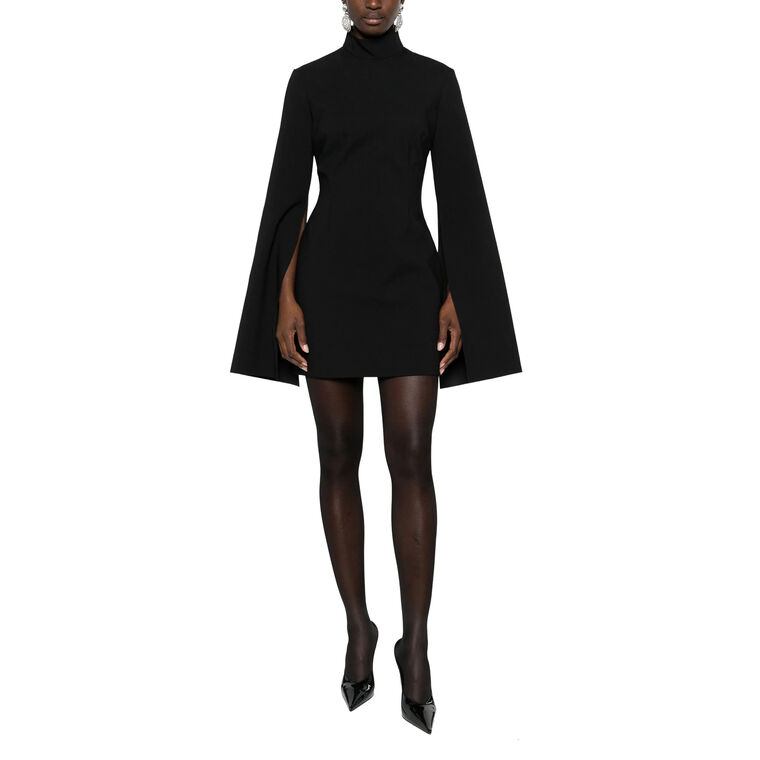 Laurel Funnel-Neck Wide-Sleeve Mini Dress image number null