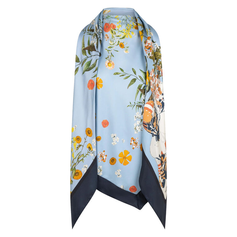 Printed Sleeveless Scarf Top image number null