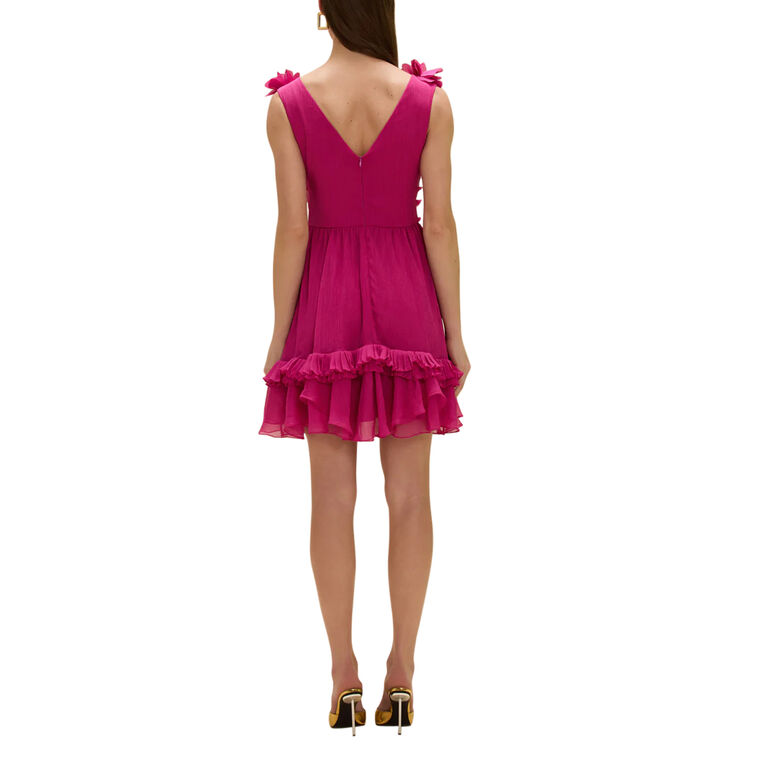 Sleeveless Chiffon Carmen Flowers Mini Dress image number null
