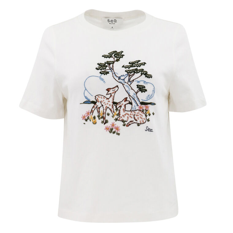 Martha Embroidery Short Sleeve T-Shirt image number null