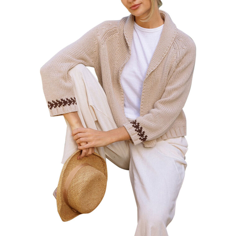 Birgitta Long Sleeve Open Cardigan With Horse Graphic image number null