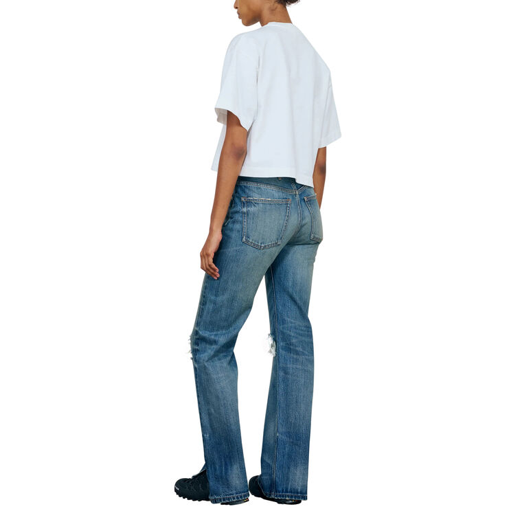 The Agnes Mid Rise Slim Straight-Leg Jean image number null