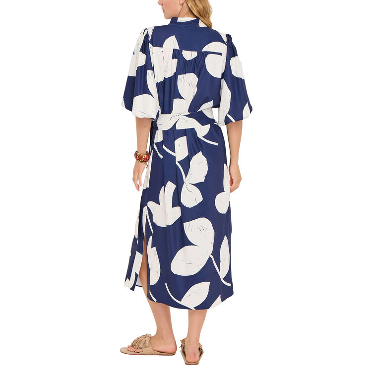 Dani Puff Sleeve Belted Midi Dress image number null