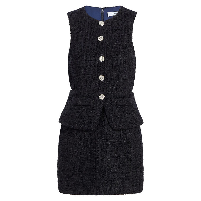 Tabby Sleeveless Tweed Mini Dress image number null