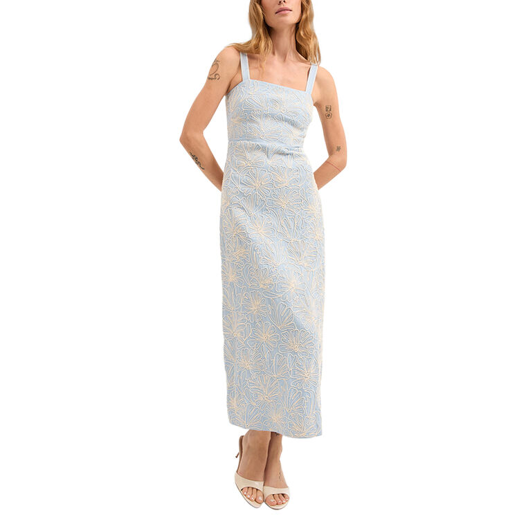 Ella Sleeveless Embroidered Midi Dress image number null