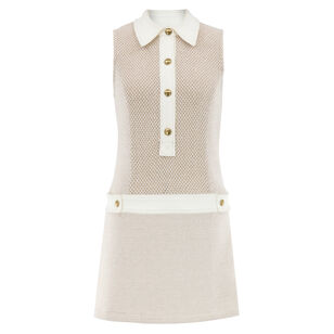Sarah Cotton Lurex Tweed Sleeveless Mini Dress