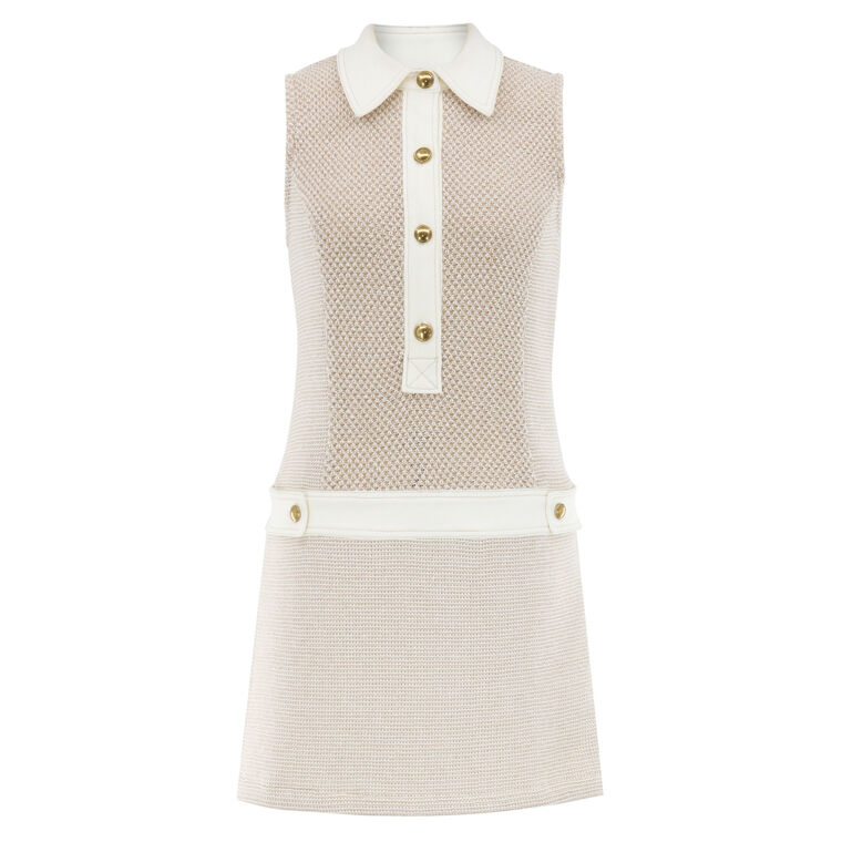Sarah Cotton Lurex Tweed Sleeveless Mini Dress image number null