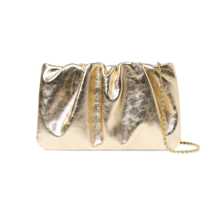Serena Gathered Leather Clutch image number null